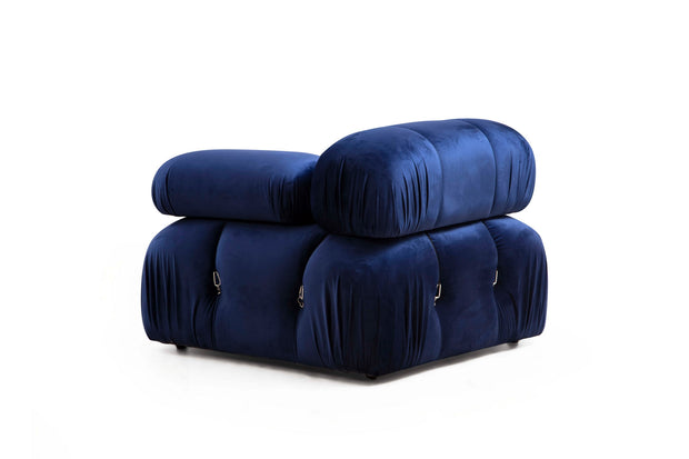 Ecksofa Modulares, 3-Sitzer, aus Samtstoff, Bubble Blau (5)