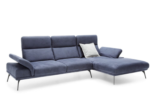 Ecksofa mit Chaiselongue Rechts, 4-Sitzer, Mon Cart Blau (1)