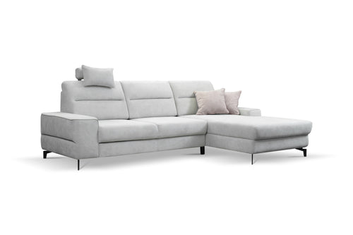 Ecksofa Schlaffunktion mit Chaiselongue Rechts, 4-Sitzer, Noma I Grau (1)