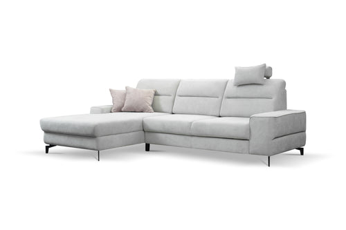 Ecksofa Schlaffunktion mit Chaiselongue Links, 4-Sitzer, Noma I Grau (1)