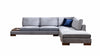 Ecksofa mit Chaiselongue Rechts, 4-Sitzer, aus Samtstoff, Tulip Grau (5)