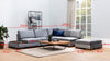 Ecksofa mit Chaiselongue Rechts, 4-Sitzer, aus Samtstoff, Tulip Grau (4)