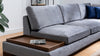 Ecksofa mit Chaiselongue Rechts, 4-Sitzer, aus Samtstoff, Tulip Grau (2)