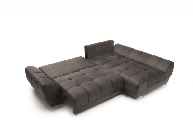 Ecksofa Schlaffunktion mit Chaiselongue Rechts, 4-Sitzer, Voleto Schwarz (3)