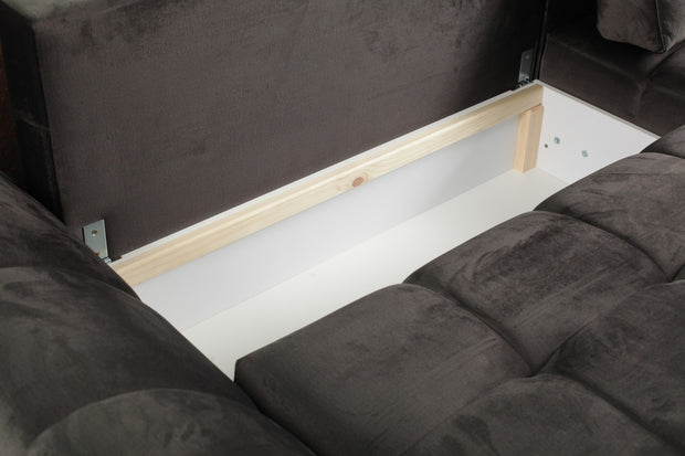 Ecksofa Schlaffunktion mit Chaiselongue Rechts, 4-Sitzer, Voleto Schwarz (1)