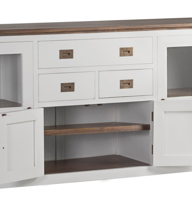 Kommode mit 3 schubladen und 4 türen Everest Weiß (2)