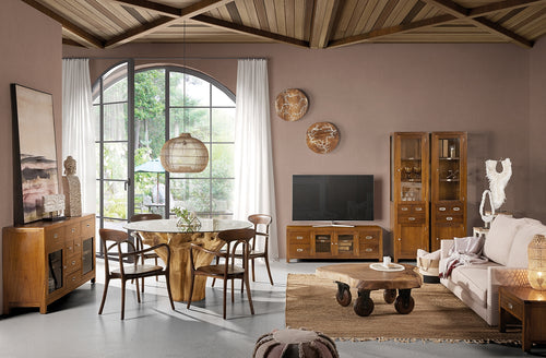 Kommode mit 7 schubladen und 2 türen Flash Large Nussbaum (1)