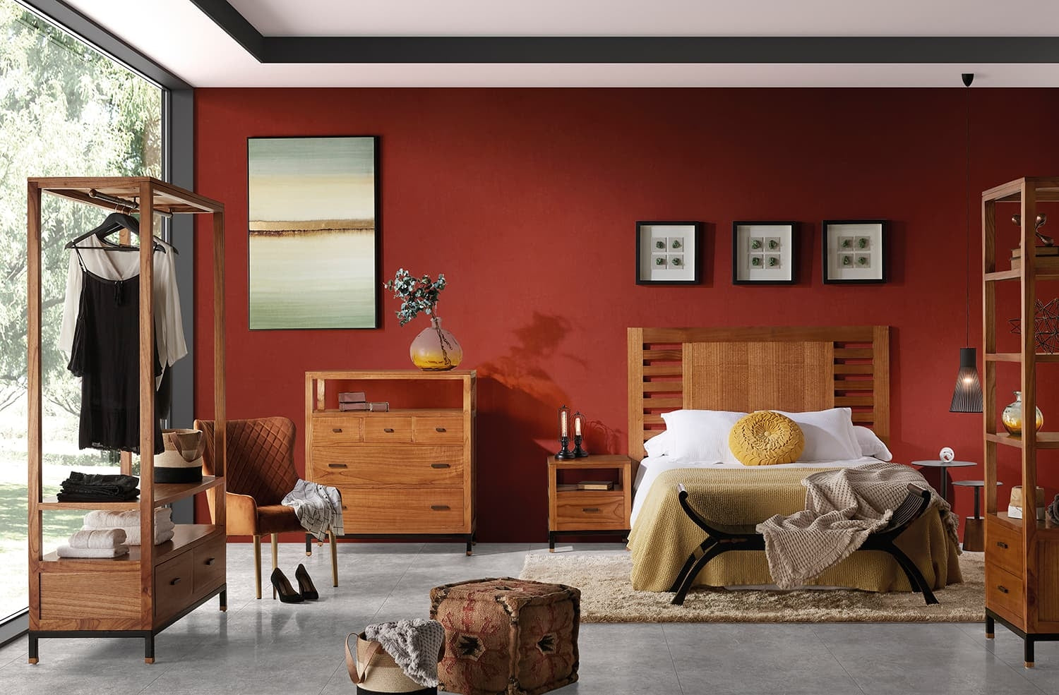 Sideboard mit 5 schubladen Madhu Natürlich (1)