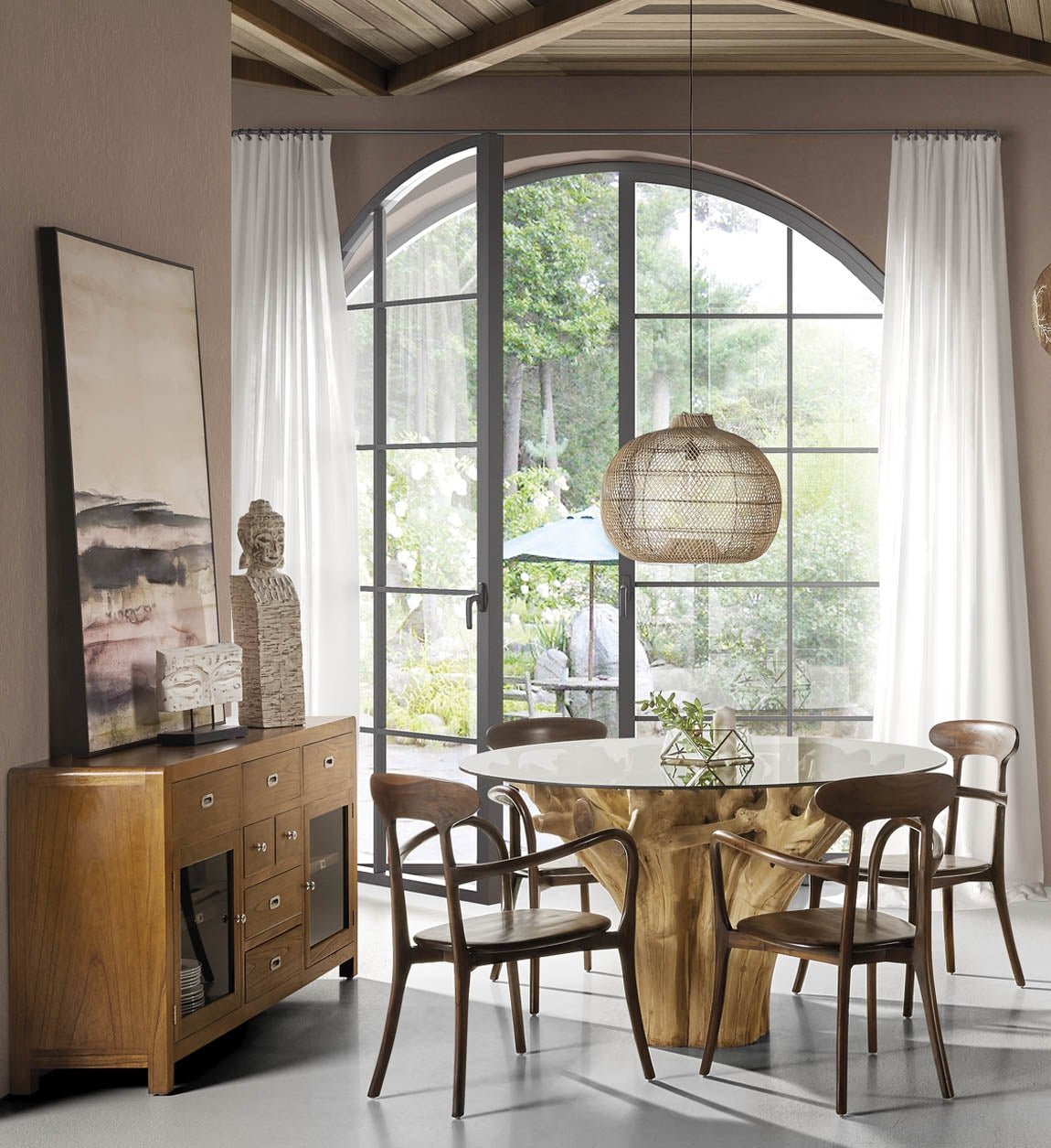 Kommode mit 7 schubladen und 2 türen Flash Large Nussbaum (2)