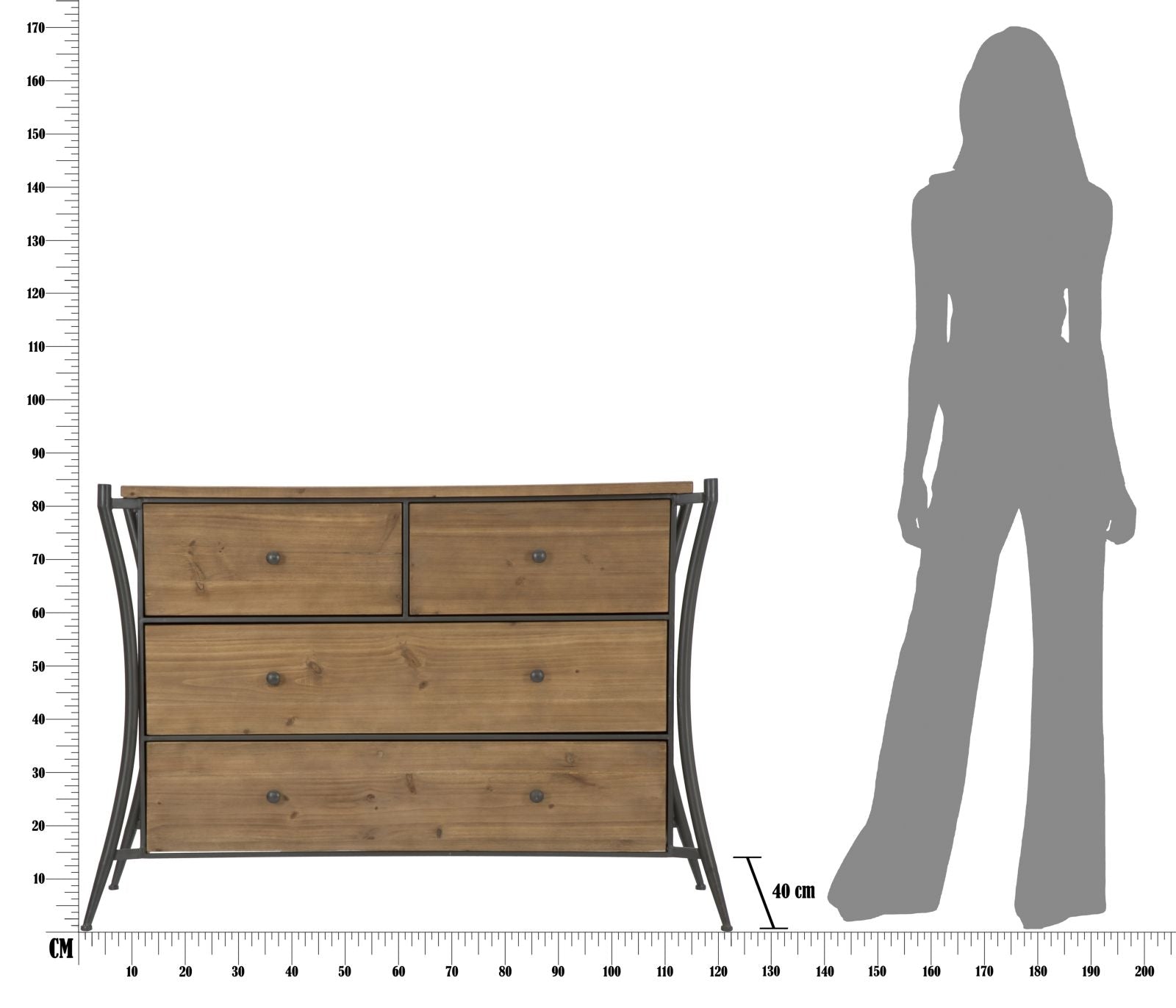 Kommode mit 4 schubladen Glasgow Natürlich (11)