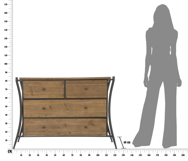 Kommode mit 4 schubladen Glasgow Natürlich (11)