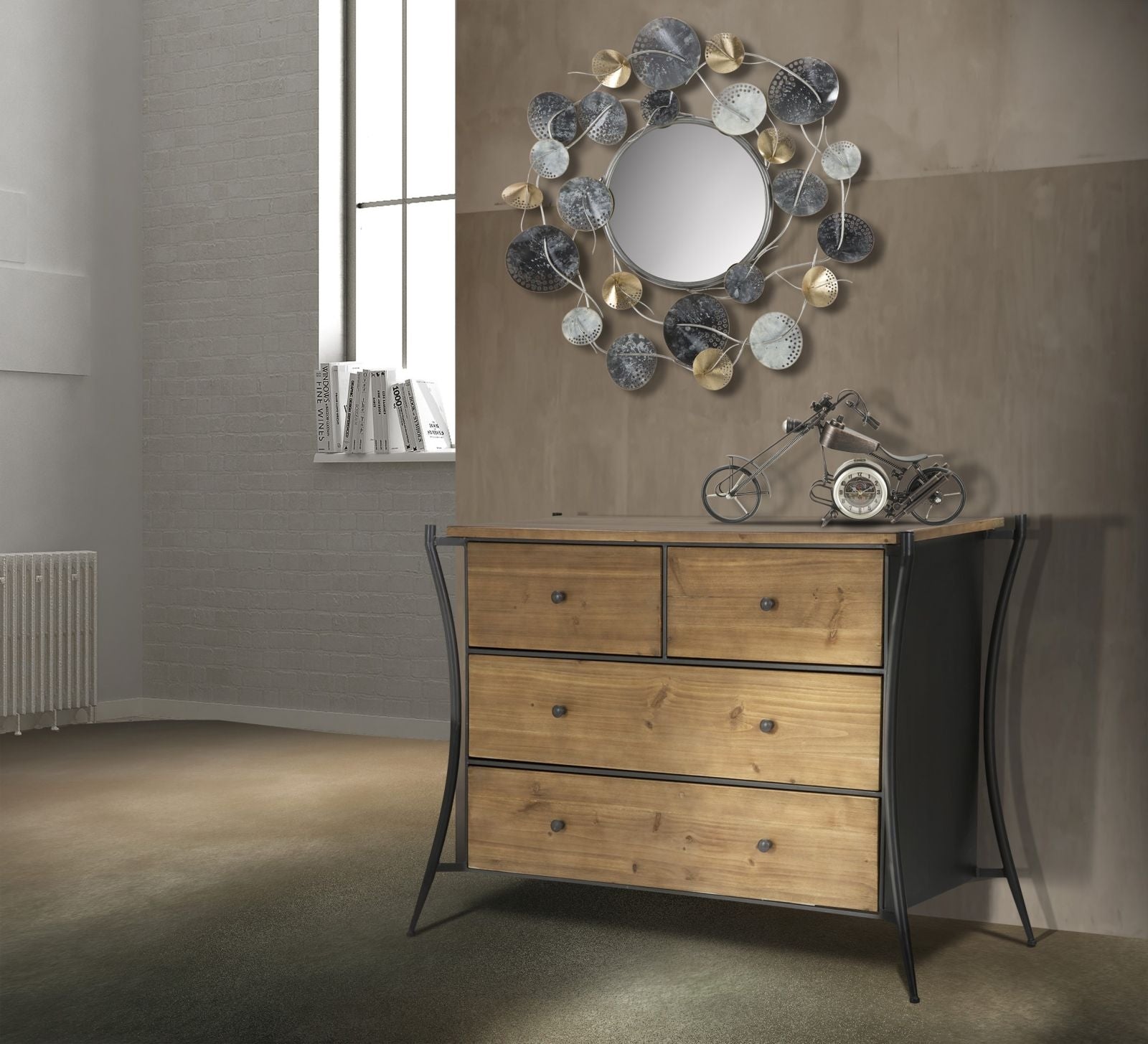 Kommode mit 4 schubladen Glasgow Natürlich (9)