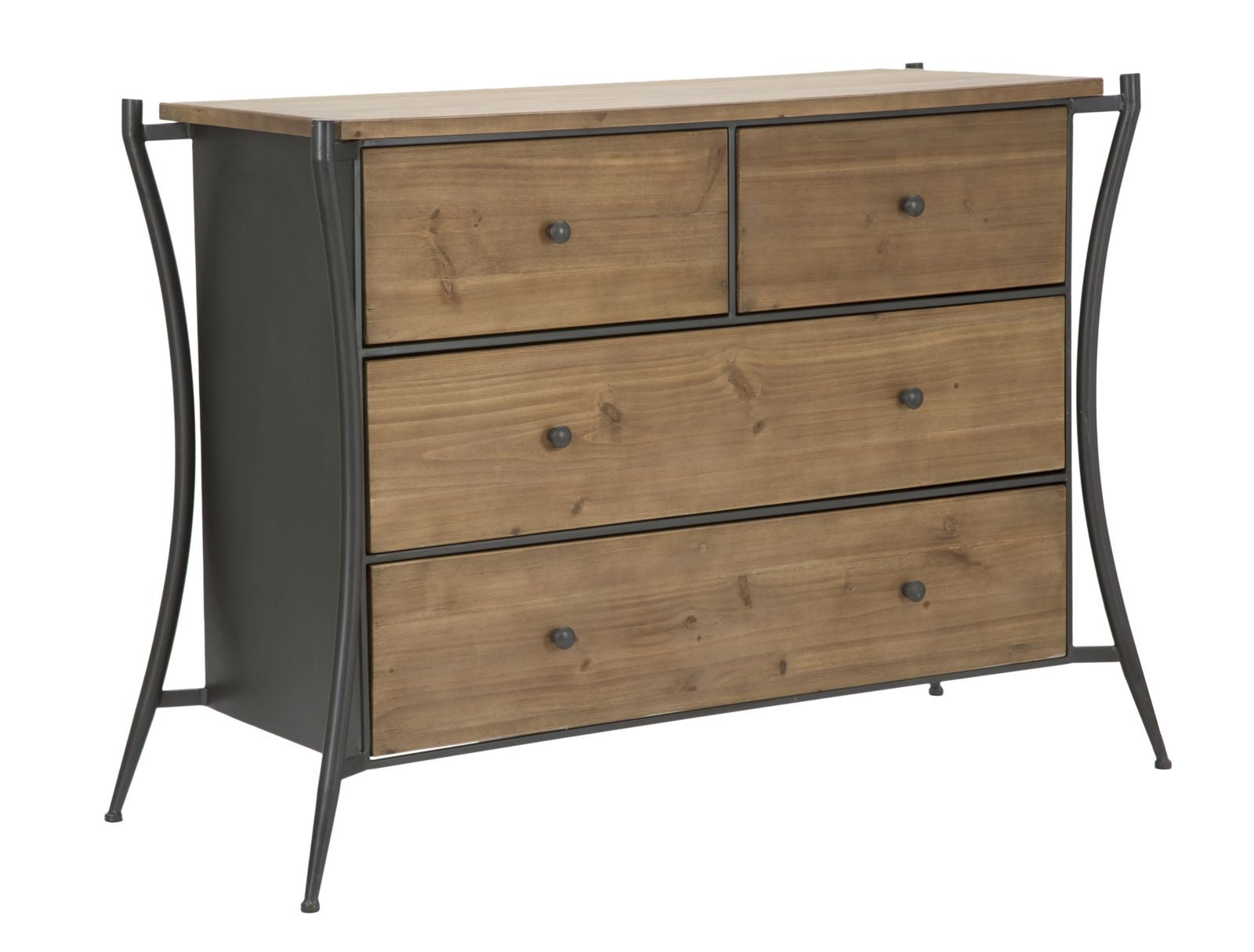 Kommode mit 4 schubladen Glasgow Natürlich