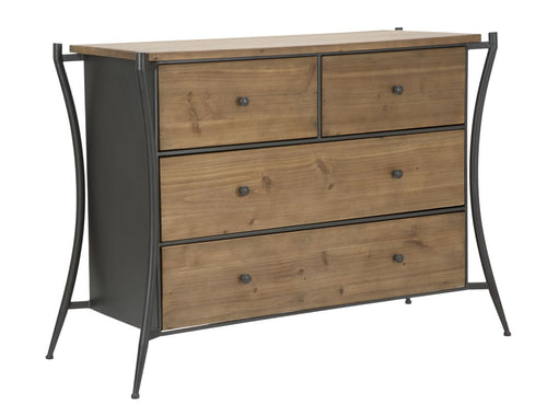 Kommode mit 4 schubladen Glasgow Natürlich