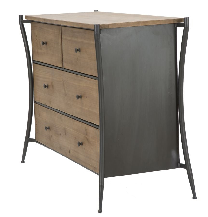 Kommode mit 4 schubladen Glasgow Natürlich (2)