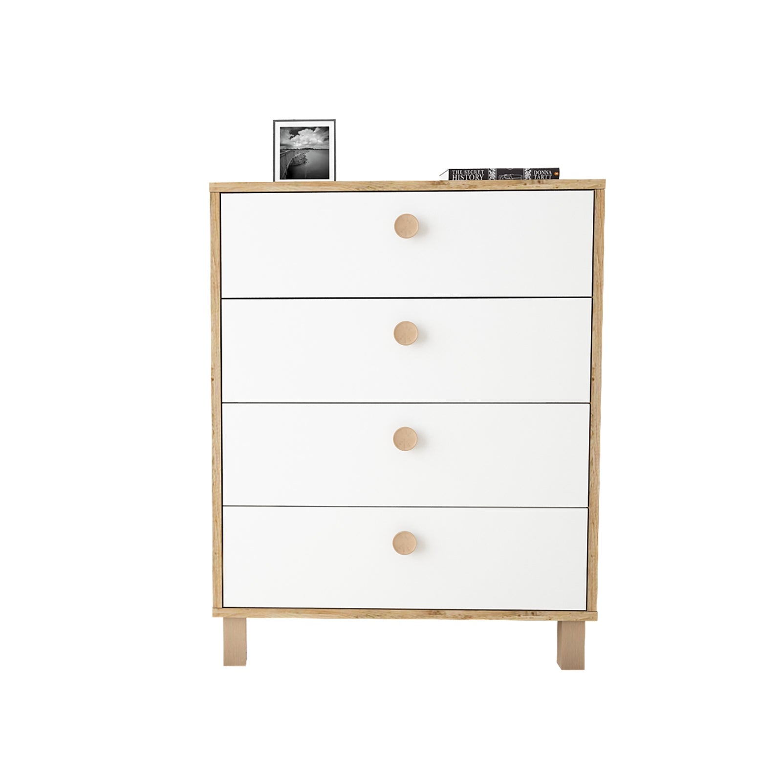 Kommode mit 4 schubladen, Vilamo VL80-217 Weiß (4)