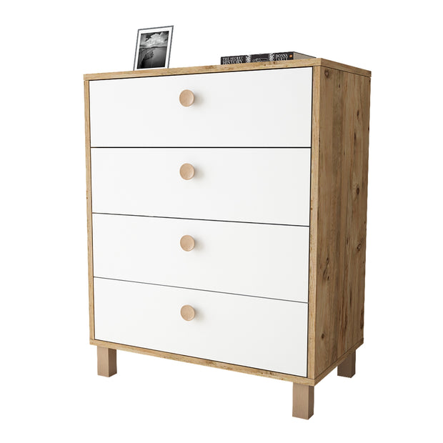 Kommode mit 4 schubladen, Vilamo VL80-217 Weiß (2)