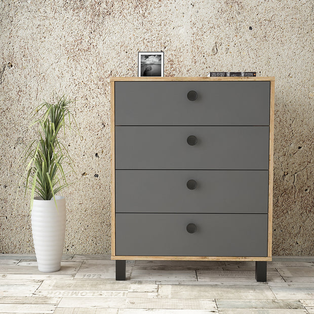 Kommode mit 4 schubladen, Vilamo VL80-228 Anthrazit (1)