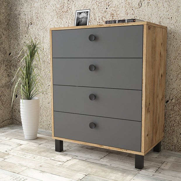 Kommode mit 4 schubladen, Vilamo VL80-228 Anthrazit