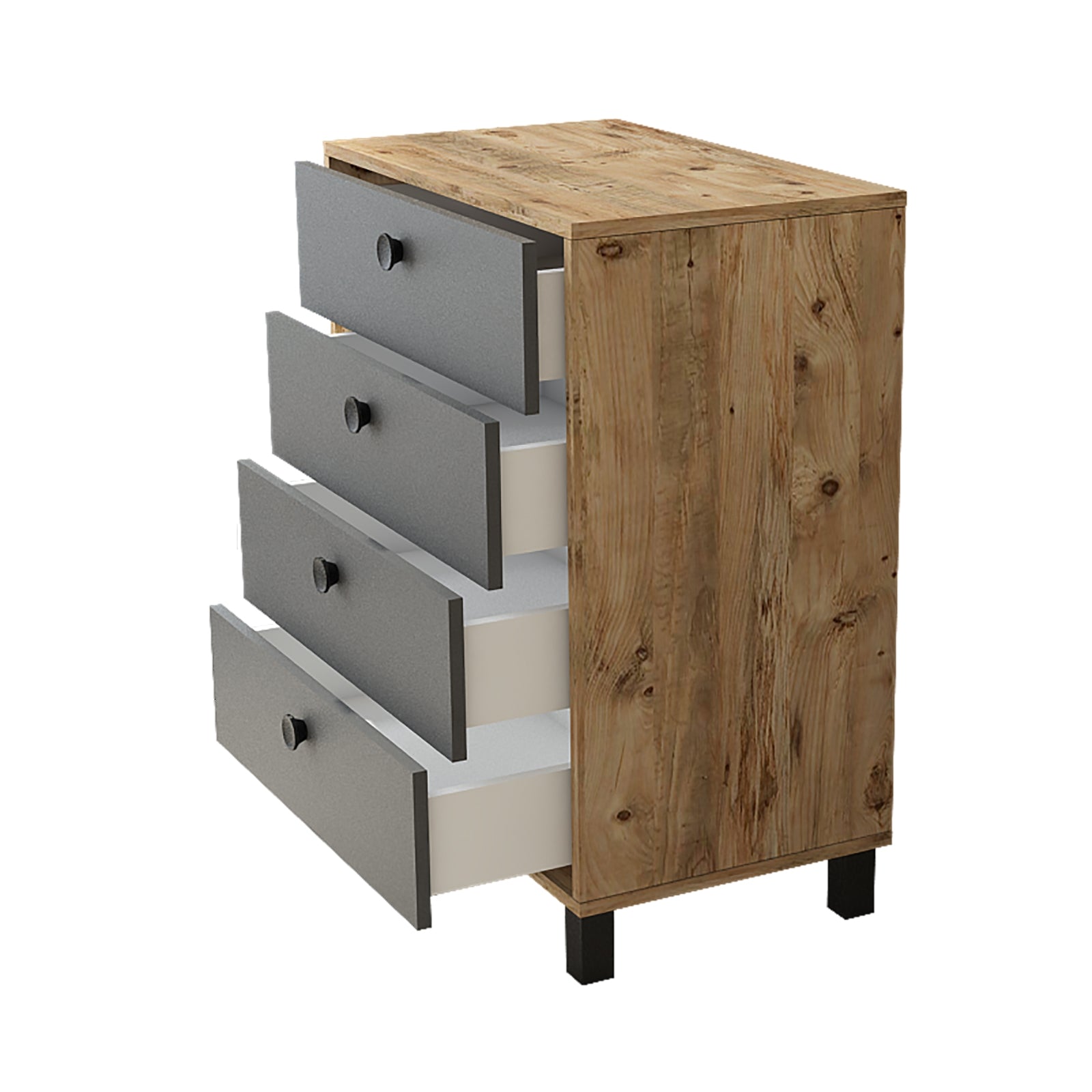 Kommode mit 4 schubladen, Vilamo VL80-228 Anthrazit (3)