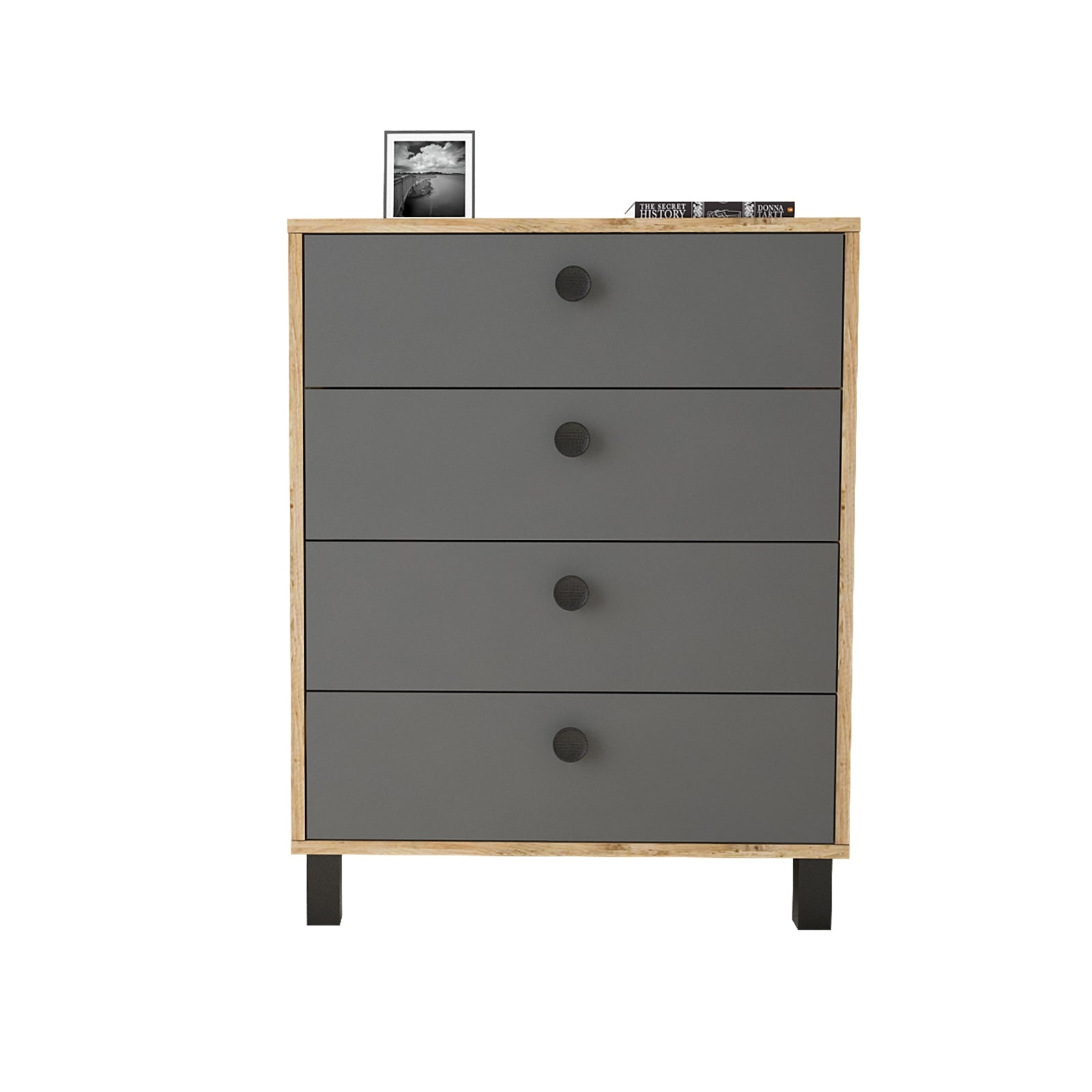 Kommode mit 4 schubladen, Vilamo VL80-228 Anthrazit (4)