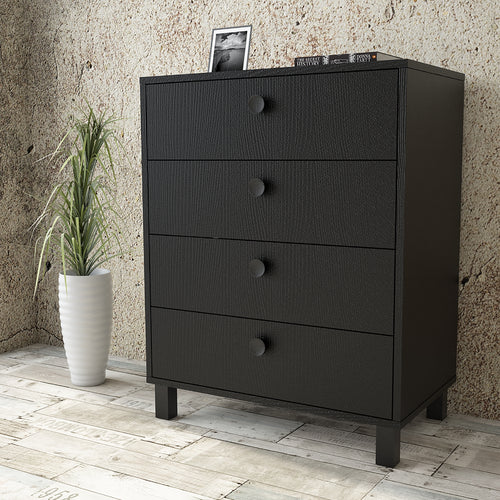 Kommode mit 4 schubladen, Vilamo VL80-338 Schwarz