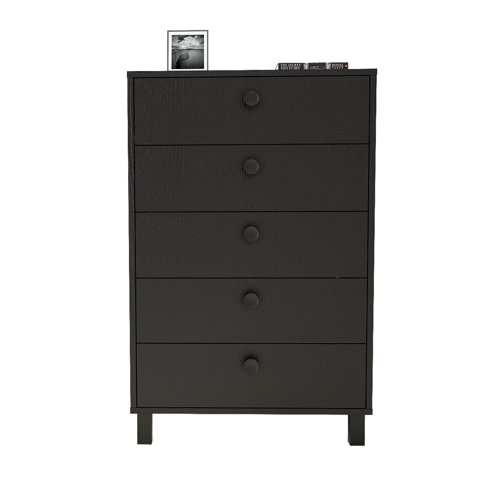 Kommode mit 5 schubladen, Vilamo VL82-338 Tall Schwarz (4)