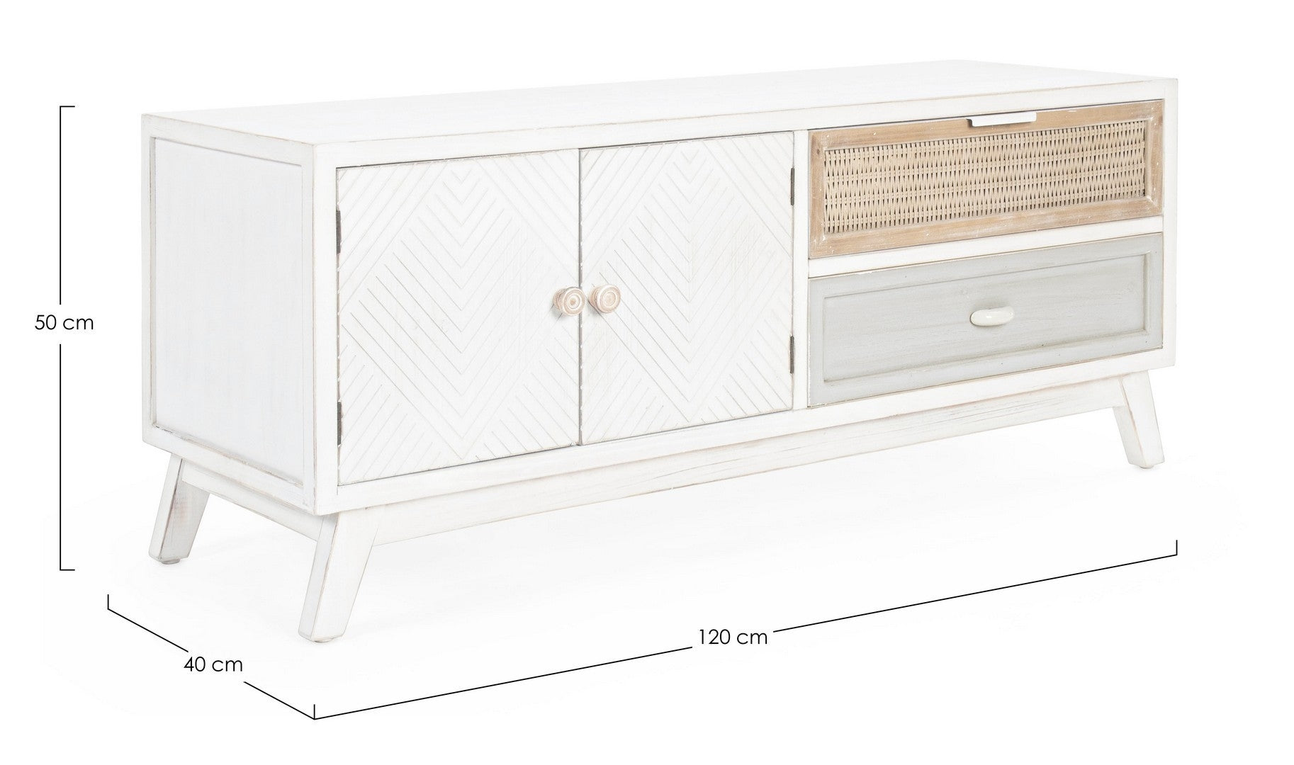 TV-Möbel mit 2 schubladen und 2 türen Clotilde Weiß (5)