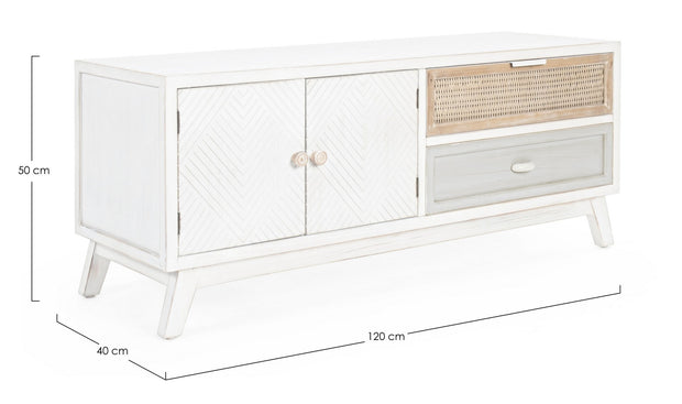 TV-Möbel mit 2 schubladen und 2 türen Clotilde Weiß (5)