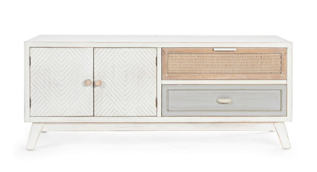 TV-Möbel mit 2 schubladen und 2 türen Clotilde Weiß (1)