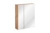 Bad-Hängeschrank mit 2 türen und spiegel, Capri Eiche