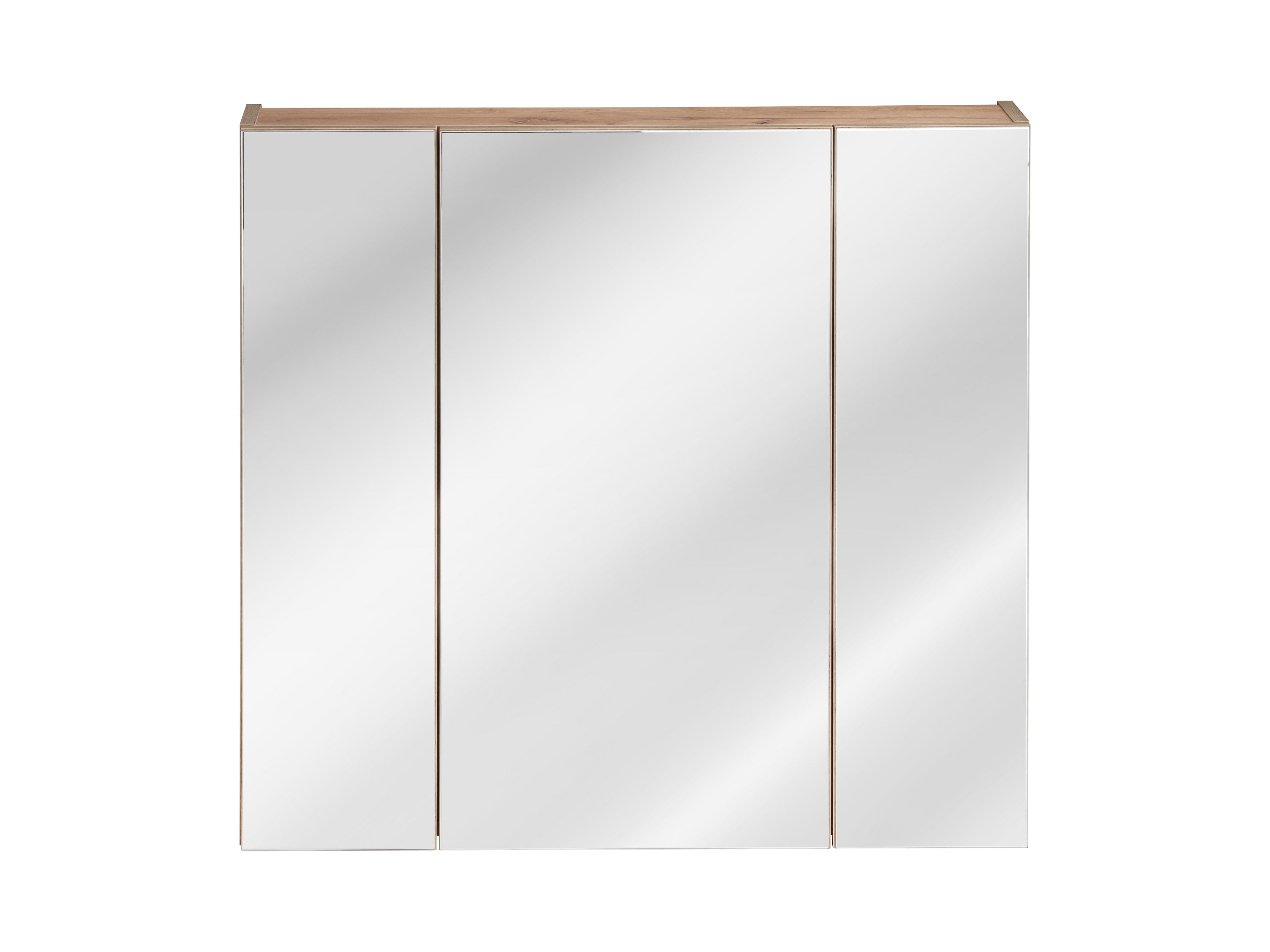 Bad-Hängeschrank mit 3 türen und spiegel, Capri Eiche (1)