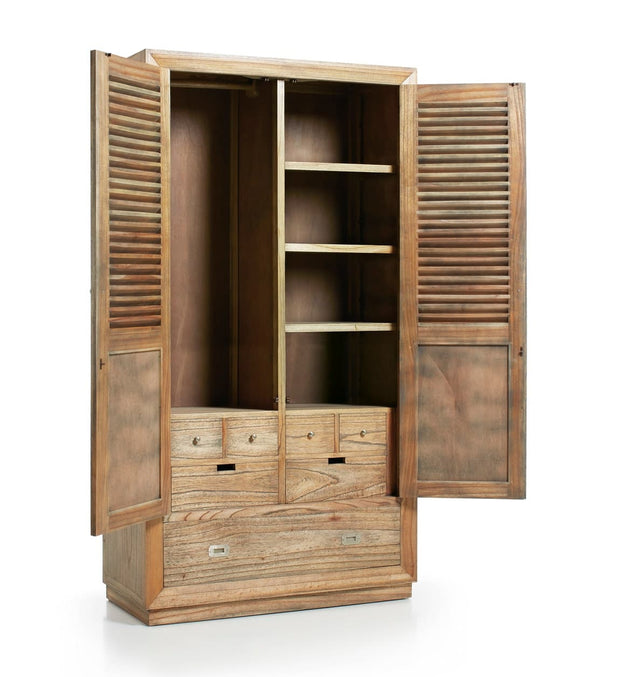 Kleiderschrank mit 1 schublad und 2 türen Merapi Natürlich (3)