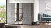 Drehtürenschrank mit 6 türen und spiegel, New Home Large HM3-RG Grau (1)