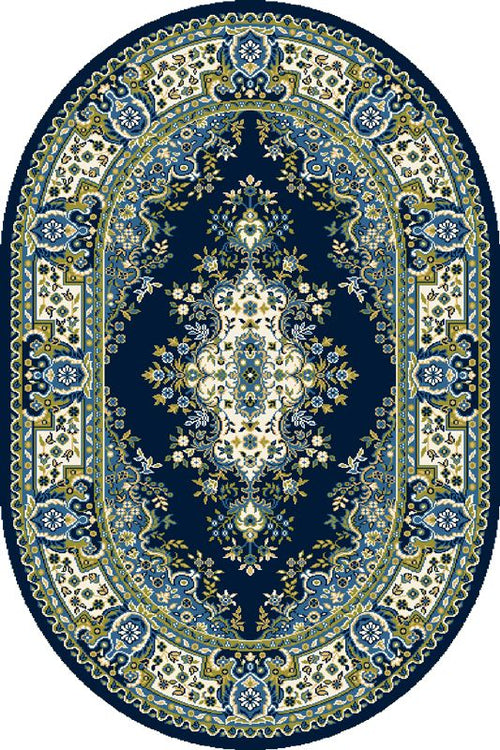 Teppich Wilton Fatima Oval Blau