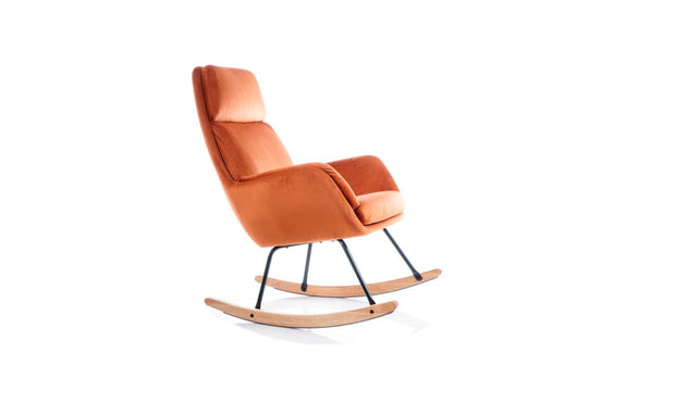 Schaukelsessel mit Samtstoff Hallan Orange (4)