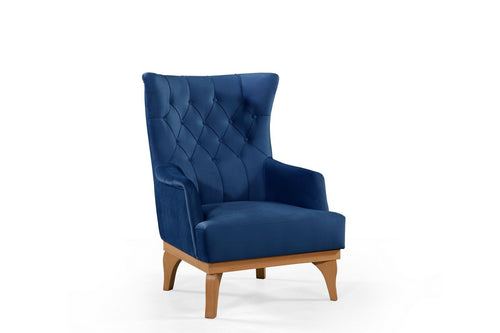 Sessel mit Samtstoff Elena Blau