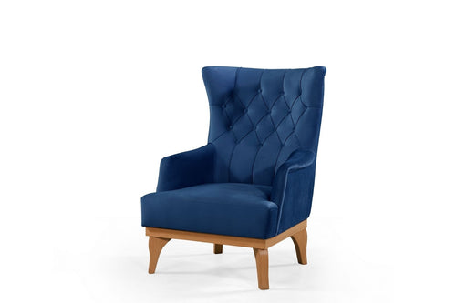 Sessel mit Samtstoff Elena Blau (1)