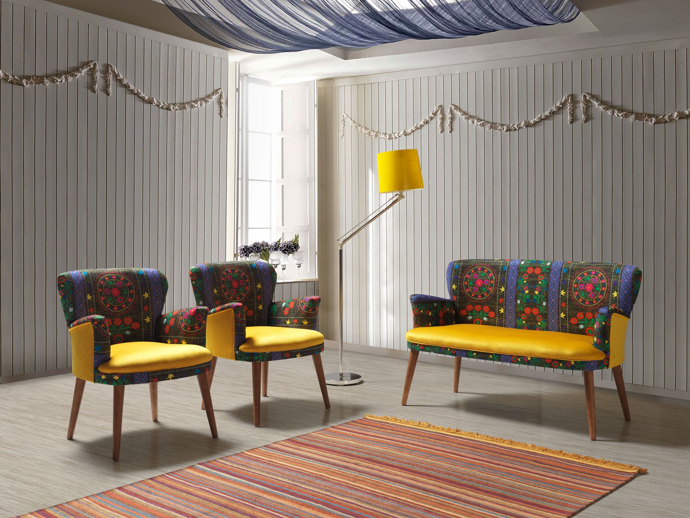 Sessel mit Stoff Etnik Mehrfarben (1)