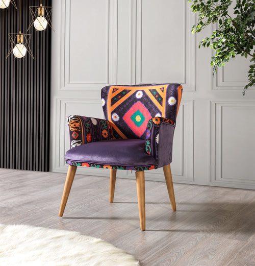 Sessel mit Stoff Etnik Pattern II Violett