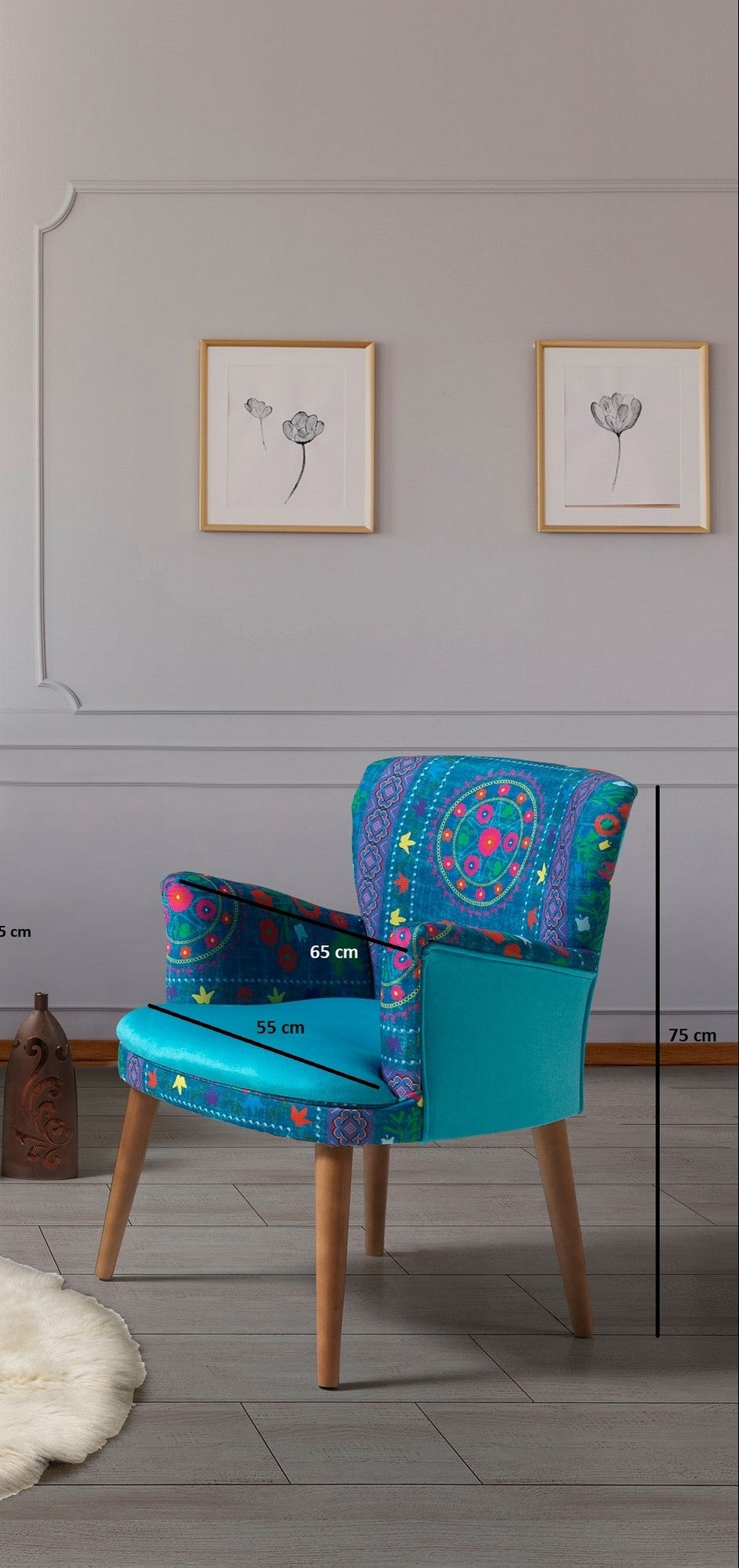 Sessel mit Stoff Etnik Mehrfarben (3)