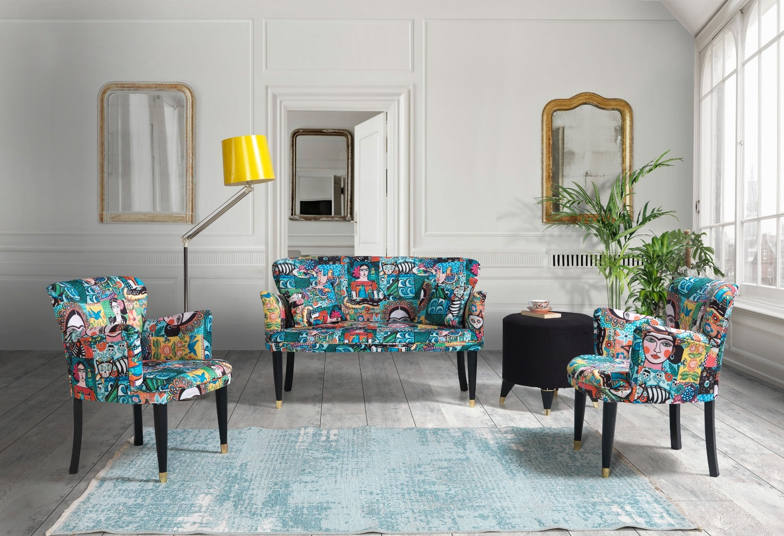 Sessel mit Stoff Frida Mehrfarben (1)