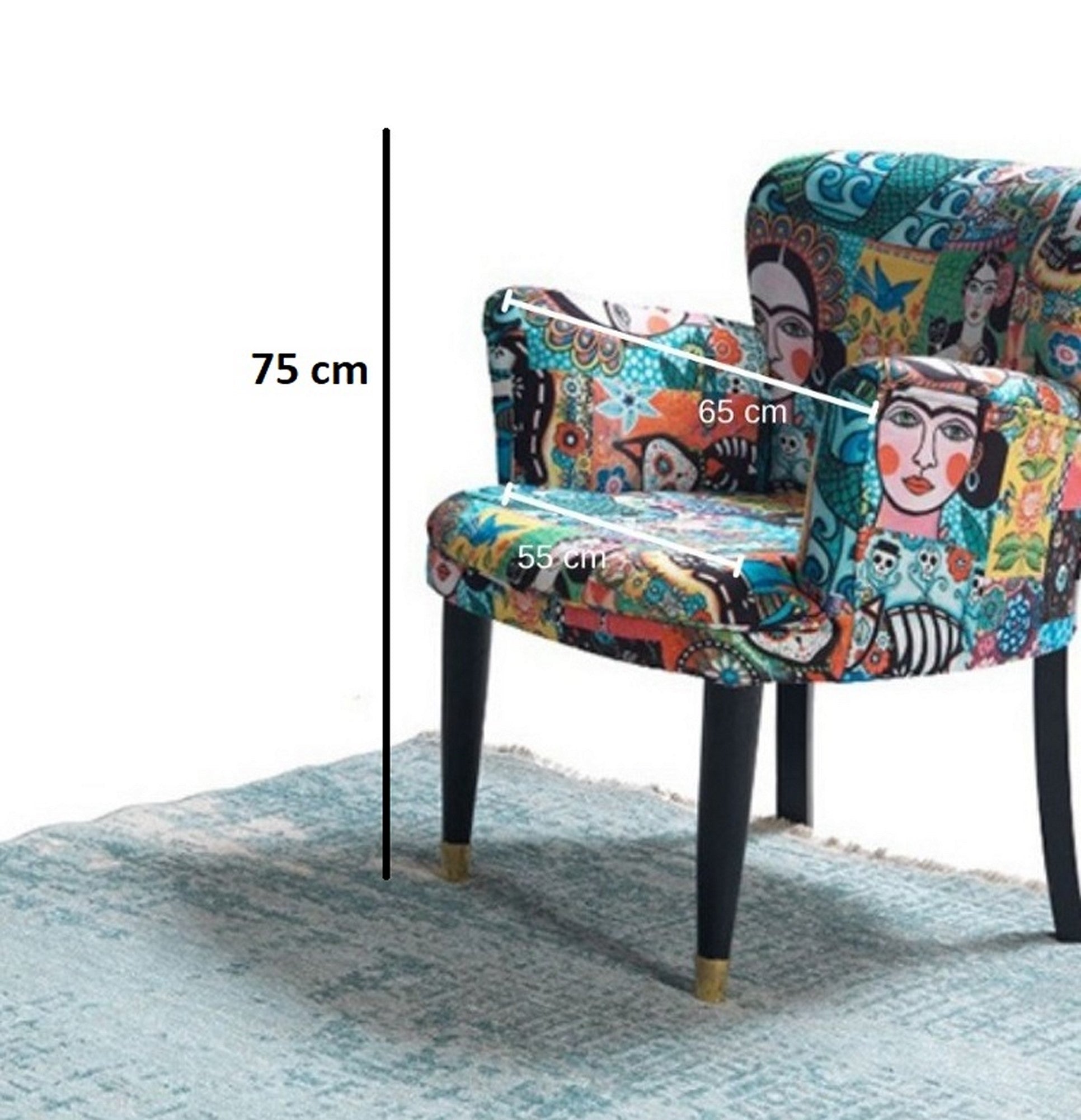 Sessel mit Stoff Frida Mehrfarben (4)