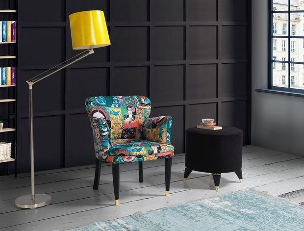 Sessel mit Stoff Frida Mehrfarben