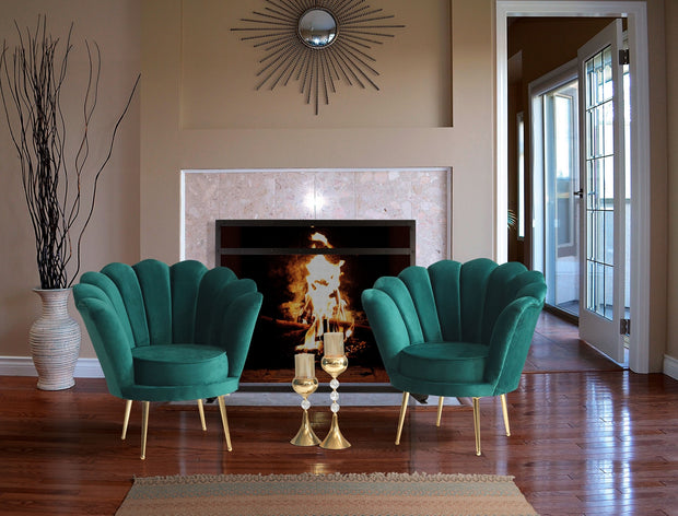 Sessel mit Samtstoff Inci Grün (3)