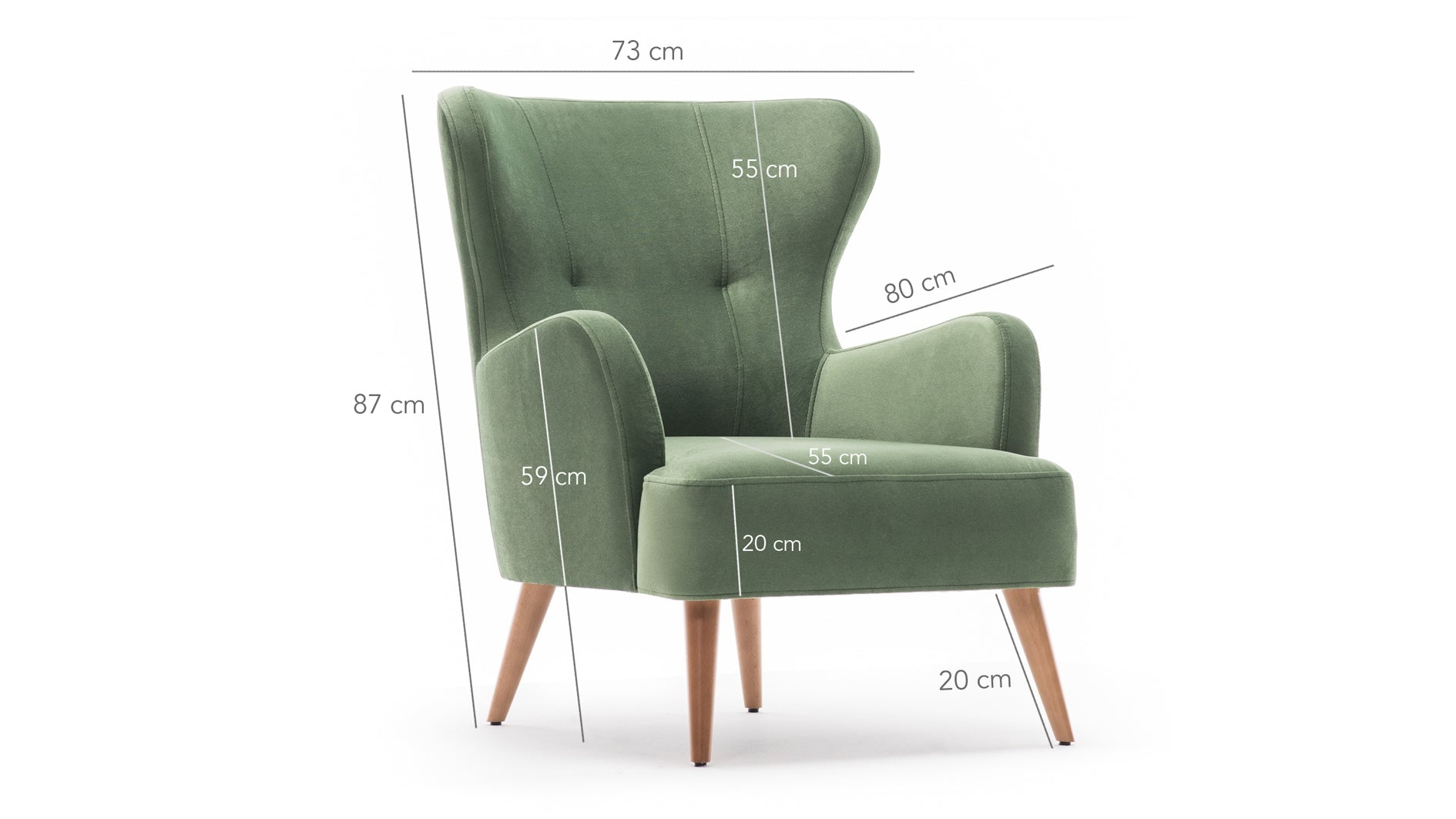 Sessel mit Stoff Karina Grün (7)