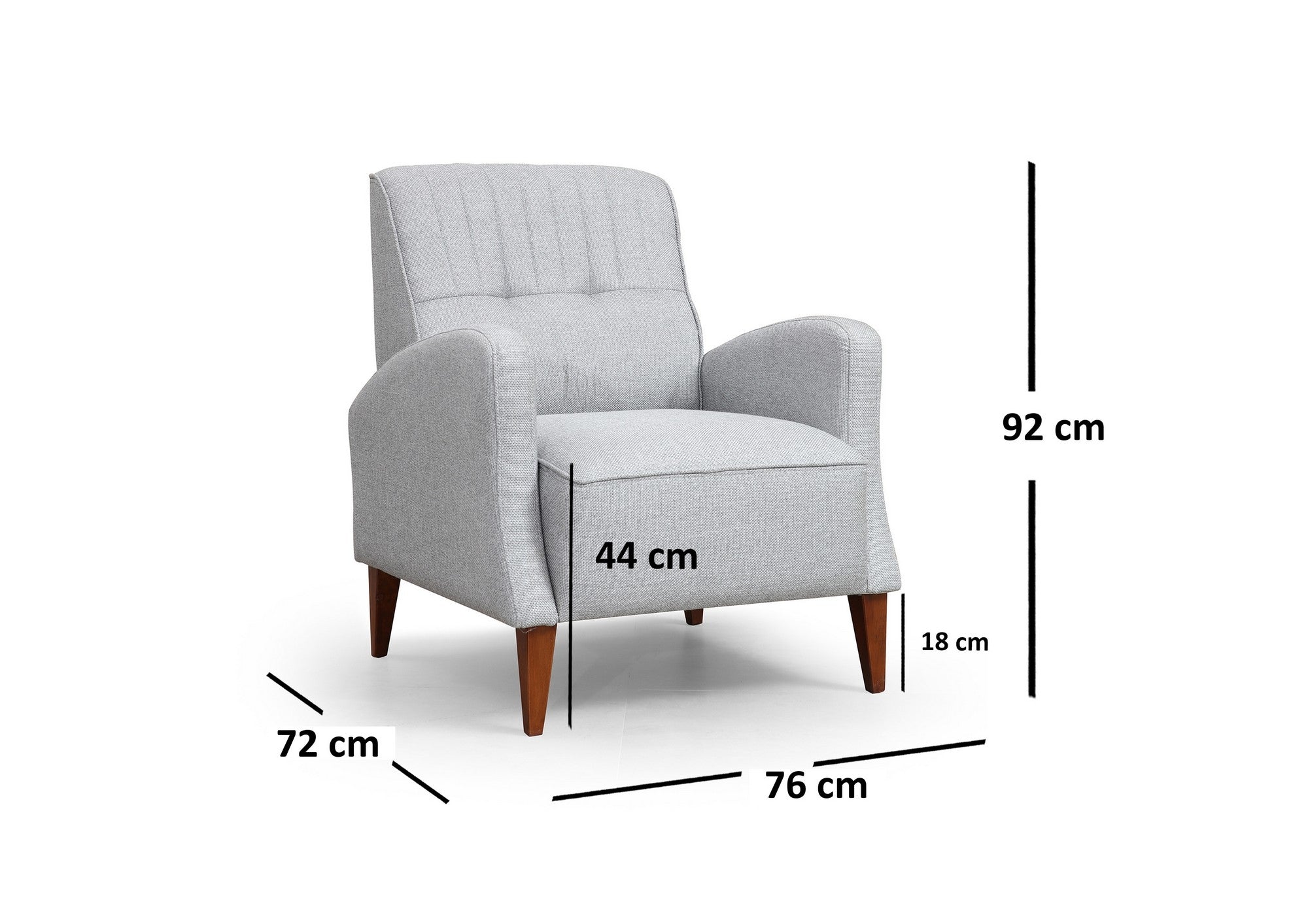 Sessel mit Stoff Montana Grau (2)