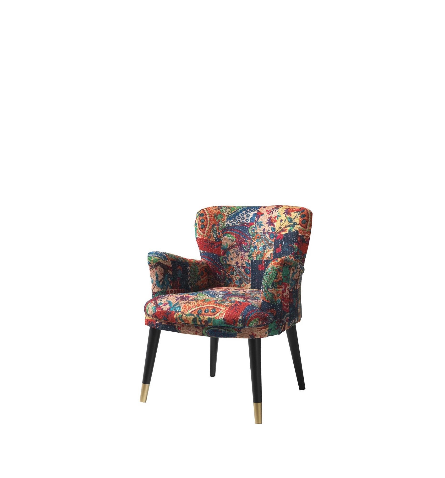 Sessel mit Stoff Patchwork Mehrfarben (2)