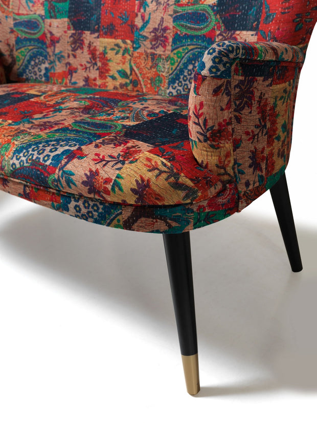 Sessel mit Stoff Patchwork Mehrfarben (3)