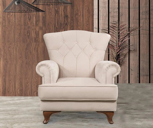 Sessel mit Samtstoff Pedesa II Creme